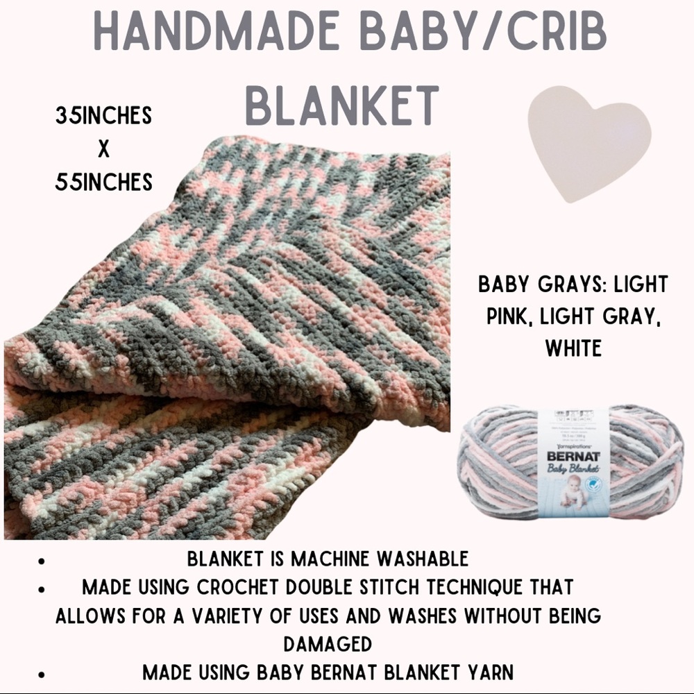 Hand Made Baby Blanket / Crib Blanket